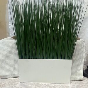 Ikea Fejka Green Artificial Grass in White Planter